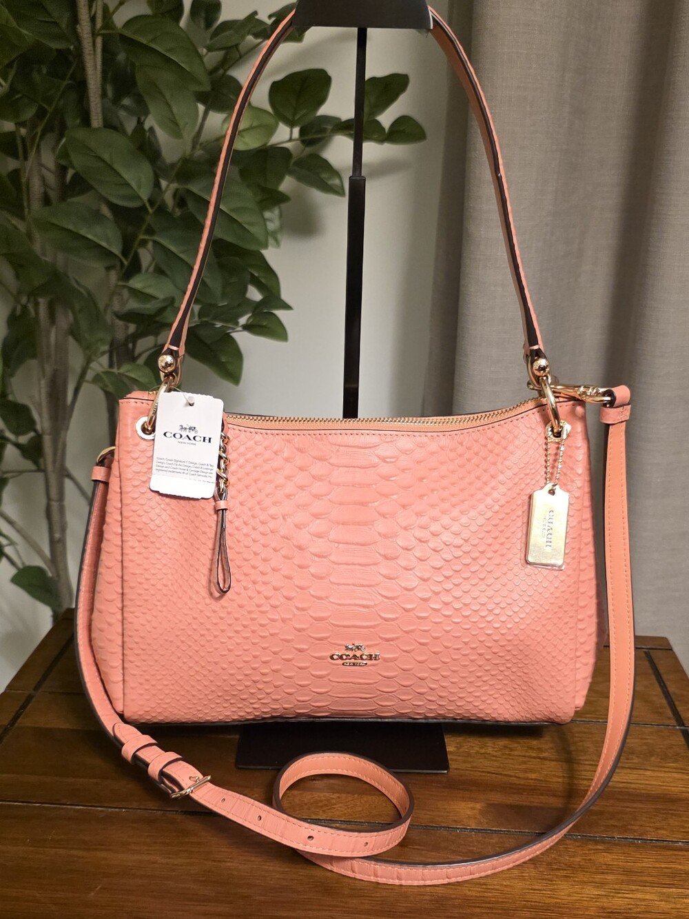 Coach NWT Python Embossed Small Mia Shoulder Or Crossbody Bag